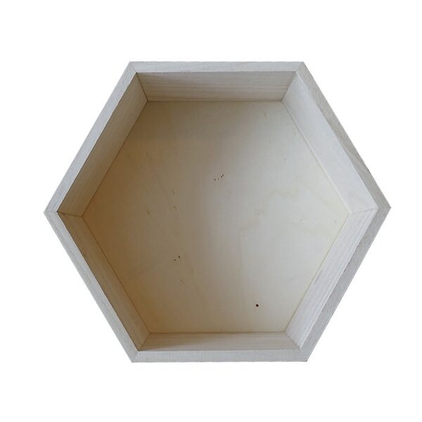 Etagère hexagone en bois 27 x 23 5 x 10 cm