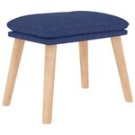 vidaXL Chaise de relaxation avec tabouret Bleu Tissu
