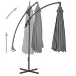 vidaXL Parasol de jardin en porte-à-faux avec mât en acier anthracite
