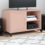 vidaXL Meuble TV rose 68x39x43 5 cm acier laminé à froid