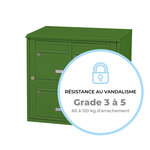 Bloc collectif leabox.com  2x2  grade 3  simple face  Extérieur  fixation murale  Vert mai RAL 6017 finition brillante