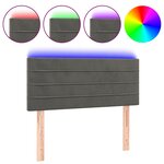 vidaXL Tête de lit à LED Gris foncé 80x5x78/88 cm Velours