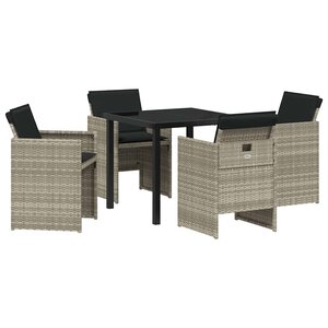 vidaXL Ensemble de salle à manger pour jardin 5 Pièces Gris clair