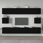 vidaXL Ensemble de meubles TV 6 Pièces Noir Bois d'ingénierie