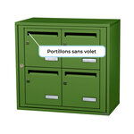 Bloc collectif leabox.com  2x2  grade 3  simple face  intérieur  mural  Vert mai RAL 6017 finition brillante