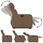 vidaXL Fauteuil inclinable Marron Tissu