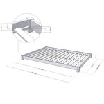 Lit double TATAMI 180 x 200 gris