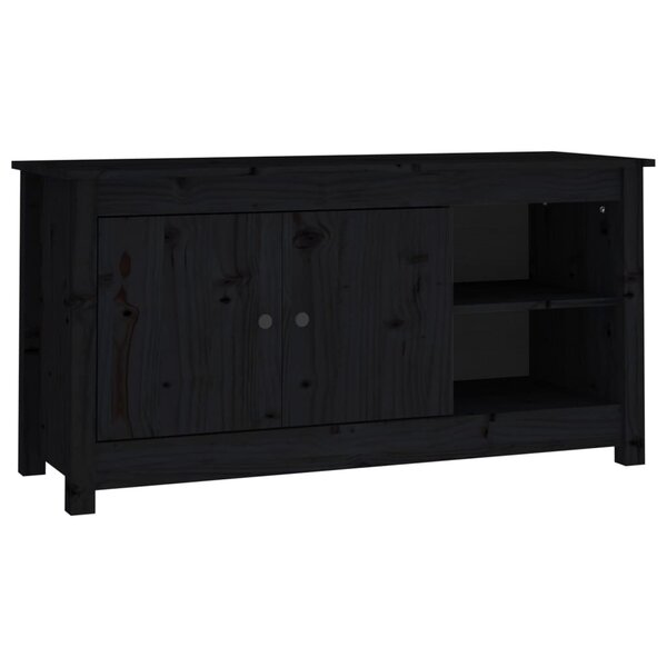 vidaXL Meuble TV Noir 103x36 5x52 cm Bois de pin massif