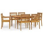 vidaXL Ensemble à manger de jardin 7 Pièces Bois de teck solide