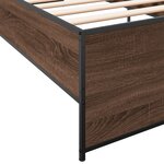 vidaXL Cadre de lit chêne marron 90x200 cm bois d'ingénierie et métal