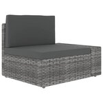 Salon de jardin meuble d'extérieur ensemble de mobilier 9 pièces avec coussins gris résine tressée 02_0018014