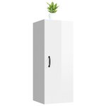 vidaXL Armoire murale suspendue Blanc brillant 34 5x34x90 cm