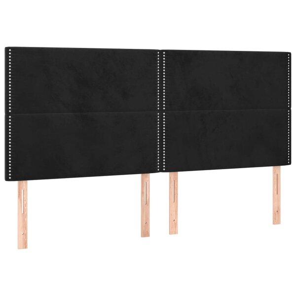 vidaXL Têtes de lit 4 Pièces Noir 90x5x78/88 cm Velours
