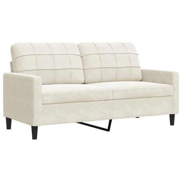 vidaXL Canapé à 2 places Crème 140 cm Velours