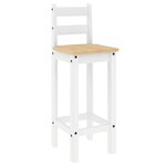 vidaXL Chaises de bar lot de 2 blanc bois de pin solide