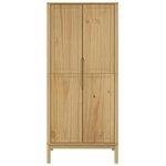 vidaXL Garde-robe FLORO cire marron 77x53x171 cm bois massif de pin
