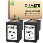 CARTOUCHE 302XL 2pack Compatibles avec HP 2 noires COMETE, Entreprise française
