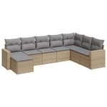 vidaXL Salon de jardin avec coussins 8 Pièces beige résine tressée