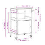 vidaXL Chariot de cuisine chêne fumé 56x43x89 5 cm bois d'ingénierie