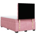vidaXL Sommier à lattes de lit avec matelas Rose 120x200 cm Velours