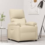 vidaXL Fauteuil inclinable Crème Tissu