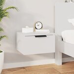 vidaXL Table de chevet murale blanc 34x30x20 cm