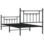 vidaXL Cadre de lit métal avec tête de lit/pied de lit noir 100x190 cm