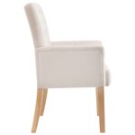 vidaXL Chaise à manger avec accoudoirs Beige Tissu