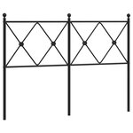 vidaXL Tête de lit métal noir 120 cm