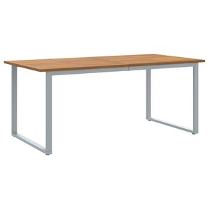 vidaXL Table de Jardin Gris 180 x 90 x 75 cm Bois d'Acacia Massif