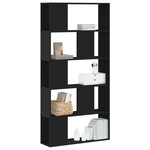 vidaXL Bibliothèque 5 niveaux noir 80 5x23 5x162 5 cm bois ingénierie