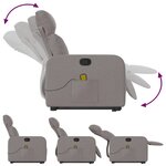 vidaXL Fauteuil inclinable de massage Taupe Tissu