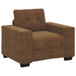 Ensemble de canapé 3 pièces avec coussins en similicuir marron