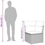 vidaXL Canapé d'angle de jardin avec coussins marron résine tressée