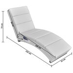 vidaXL Chaise longue de massage Blanc Similicuir
