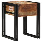 Table d'appoint vidaXL avec tiroir Noir 40x40x50 cm en bois massif de récupération