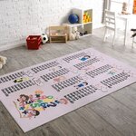 Tapis enfant Table de multiplication 100 x 160 cm - Rose