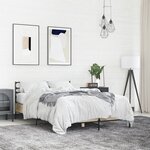 vidaXL Cadre de lit chêne sonoma 140x200 cm bois d'ingénierie et métal