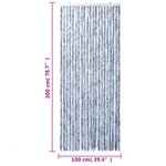 vidaXL Rideau anti-mouches argenté 100x200 cm chenille