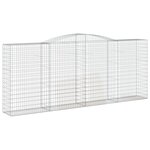vidaXL Paniers à gabions arqués 7 Pièces 400x50x160/180 cm fer galvanisé