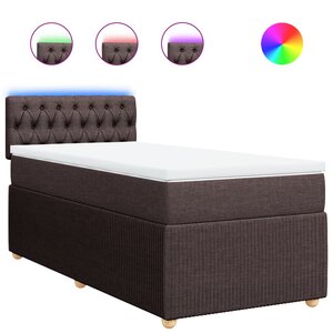vidaXL Sommier à lattes de lit avec matelas Marron foncé 100x200 cm