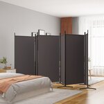 vidaXL Cloison de séparation 6 panneaux Marron 520x180 cm Tissu