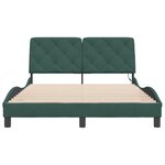 vidaXL Cadre de lit avec lumières LED vert foncé 140x190 cm velours