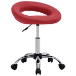 vidaXL Chaise de travail roulante Rouge bordeaux Similicuir