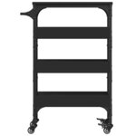 vidaXL Chariot de cuisine noir 53x20x76 cm bois d'ingénierie