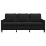 vidaXL Canapé à 3 places Noir 180 cm Velours