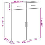 vidaXL Buffet noir 80x42 5x93 cm bois d'ingénierie
