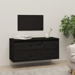 vidaXL Armoires murales Noir 80x30x35 cm Bois de pin massif