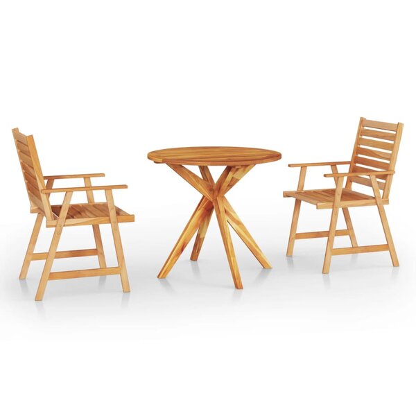 vidaXL Ensemble à manger de jardin 3 Pièces Bois d'acacia solide