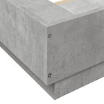 vidaXL Cadre de lit et lumières LED sans matelas gris béton 150x200 cm